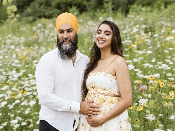 Jagmeet Singh with his wife Gurkiran Kaur Sidhu