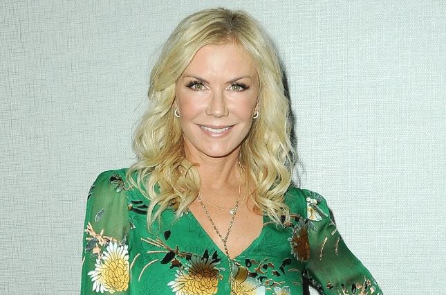 Katherine Kelly Lang wearing a green floral top